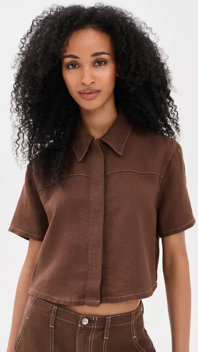 Le Jean Linen Short Sleeve Swing Shirt | Thumbnail 2 Le Jean Linen Short Sleeve Swing Shirt | Thumbnail 2