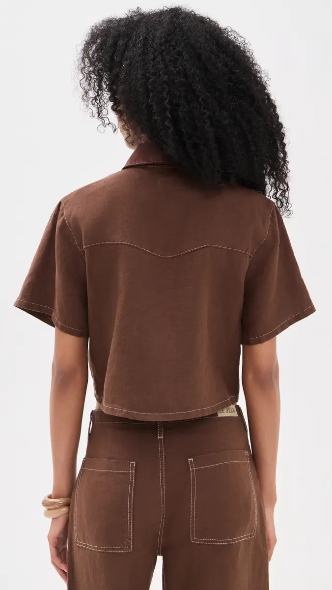 Le Jean Linen Short Sleeve Swing Shirt | Thumbnail 3 Le Jean Linen Short Sleeve Swing Shirt | Thumbnail 3