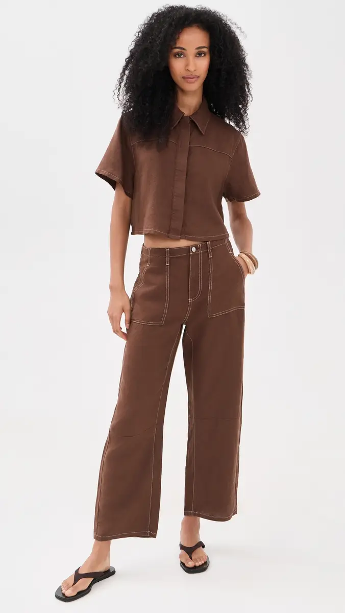 Le Jean Linen Short Sleeve Swing Shirt | Thumbnail 5 Le Jean Linen Short Sleeve Swing Shirt | Thumbnail 5