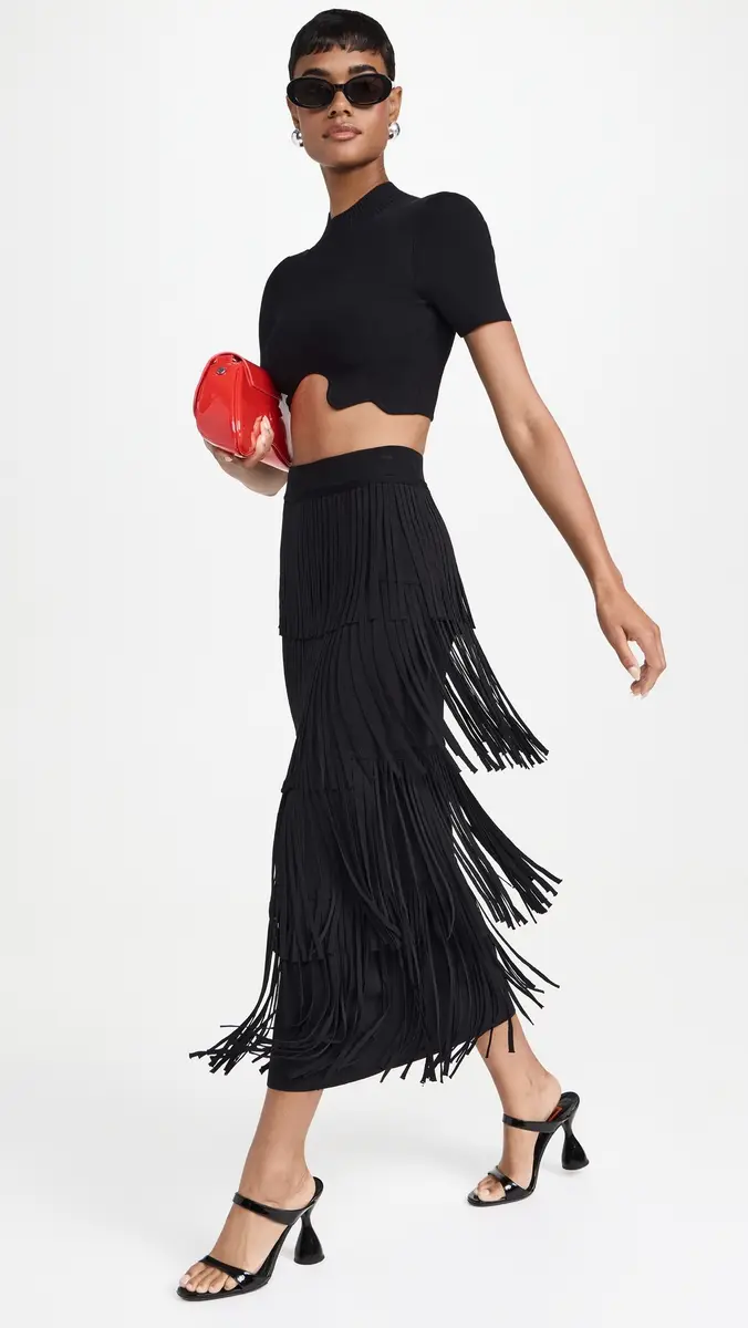 SIMONMILLER Za Za Knit Fringe Skirt | Thumbnail 2 SIMONMILLER Za Za Knit Fringe Skirt | Thumbnail 2