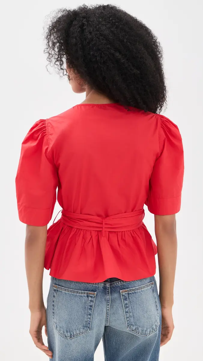Ganni Cotton Poplin Bow Blouse | Thumbnail 3 Ganni Cotton Poplin Bow Blouse | Thumbnail 3