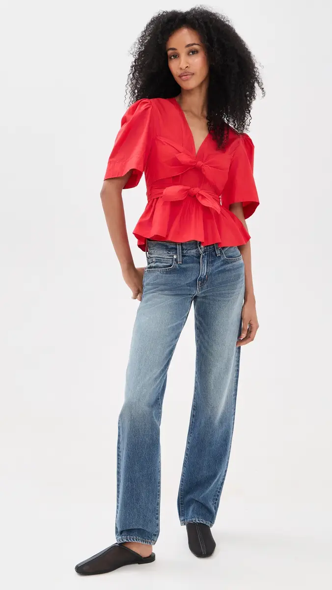 Ganni Cotton Poplin Bow Blouse | Thumbnail 5 Ganni Cotton Poplin Bow Blouse | Thumbnail 5