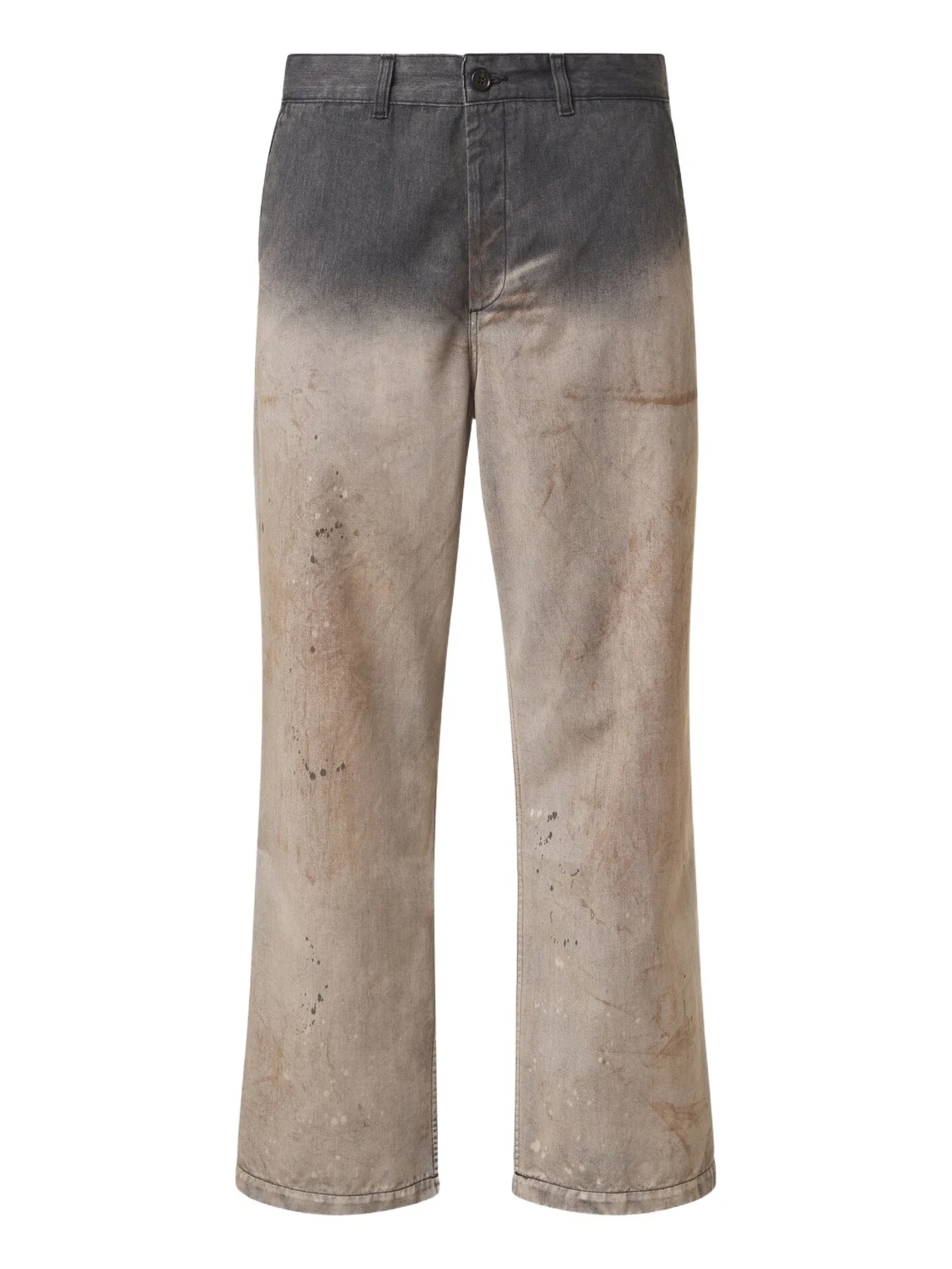 Rig distressed faded wide-leg pants