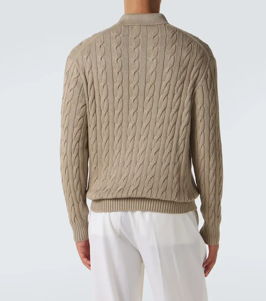 Ralph Lauren Purple Label Cable-knit cotton and silk polo sweater | Thumbnail 5 Ralph Lauren Purple Label Cable-knit cotton and silk polo sweater | Thumbnail 5