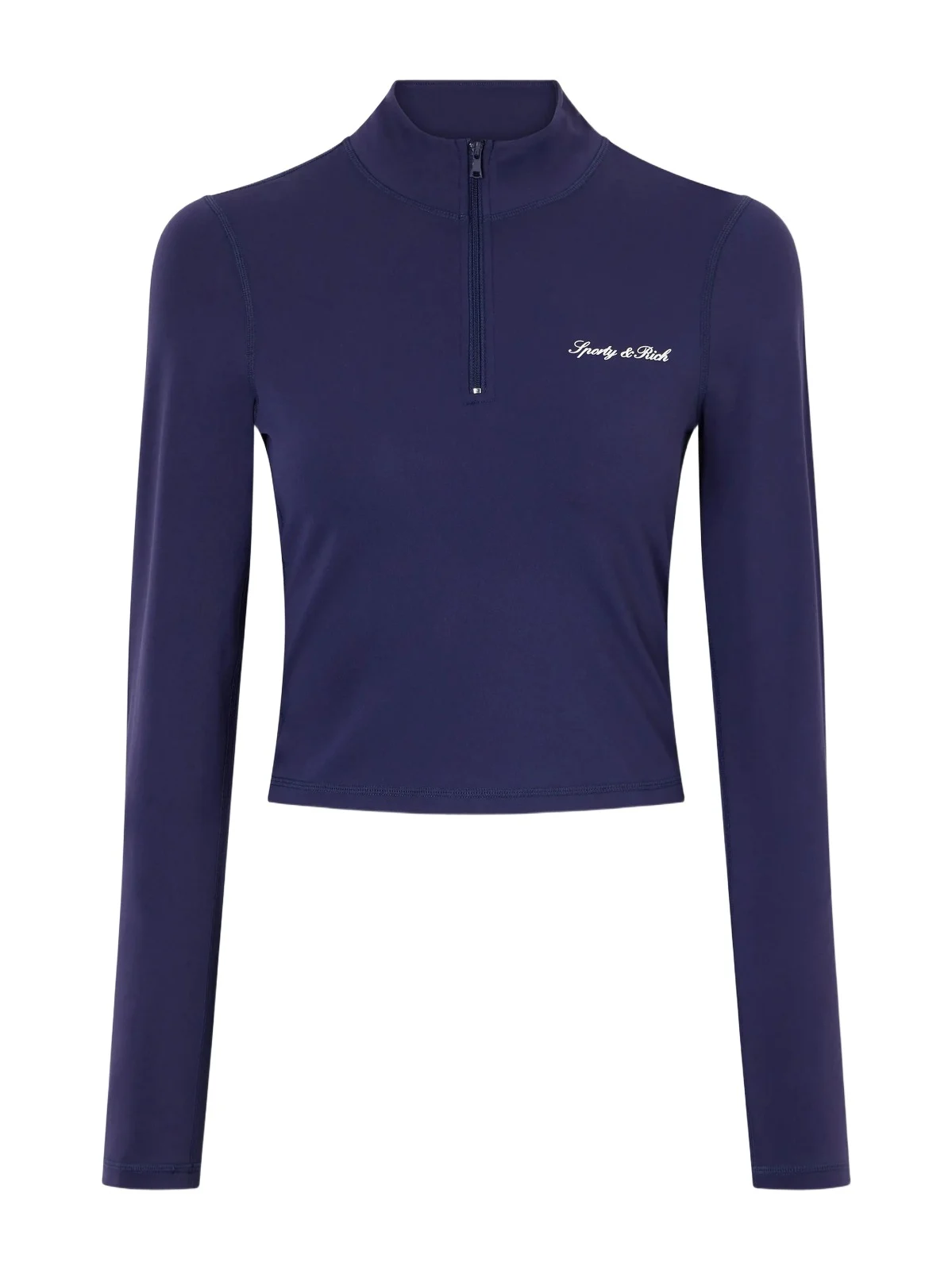 Logo-appliquéd Cropped Stretch-jersey Half-zip Jacket
