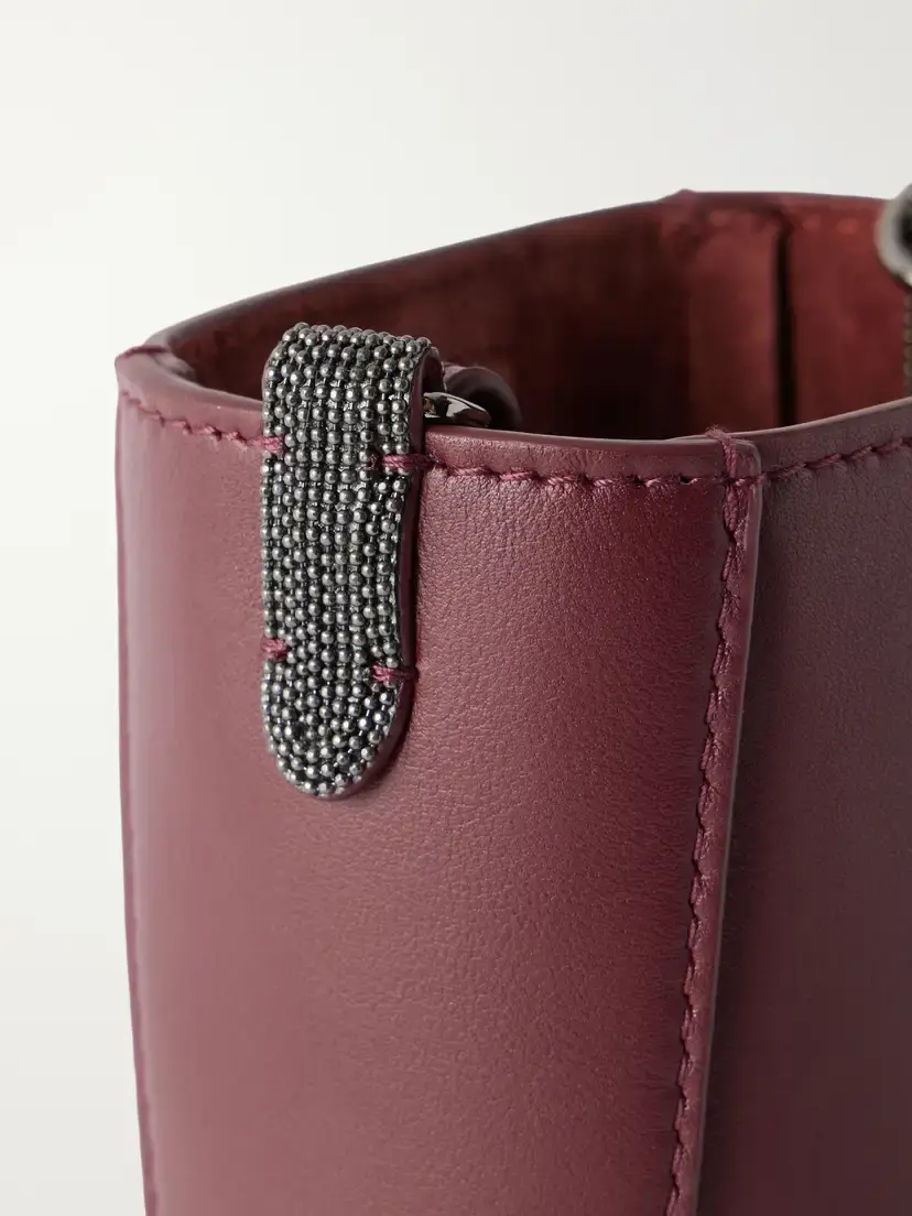 Brunello Cucinelli Bead-embellished Leather Pouch | Thumbnail 5