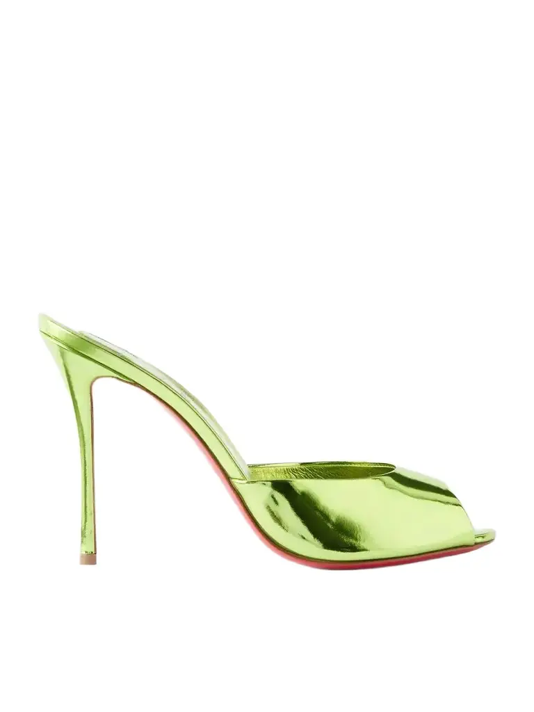 Christian Louboutin Me Dolly 100 Metallic Leather Mules