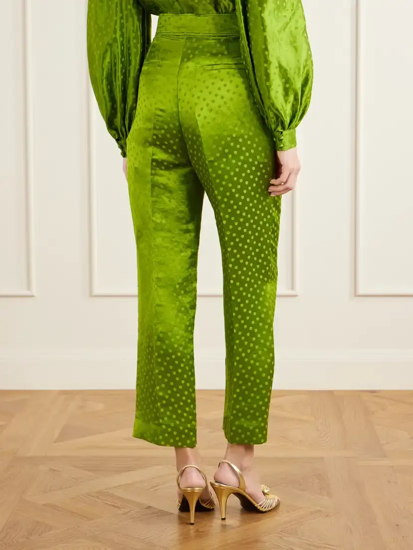 Valentino Garavani Polka-dot Jacquard Linen And Silk-blend Straight-leg Pants | Thumbnail 4