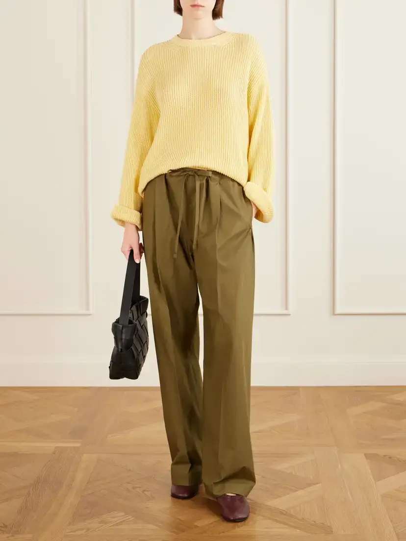 Another Tomorrow Cotton And Linen-blend Sweater - Yellow | Thumbnail 2