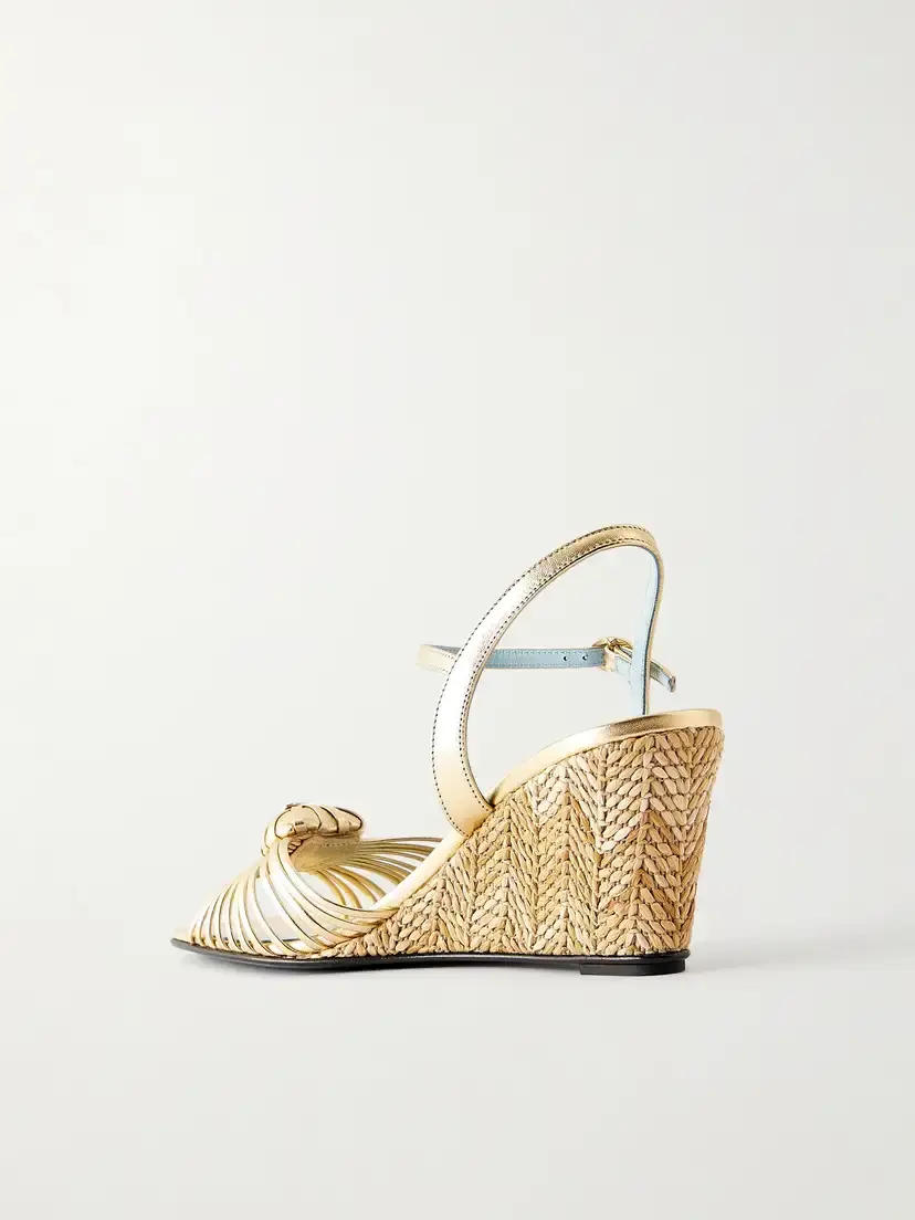 Valentino Garavani Coeur Royal 70 Embellished Leather Wedge Sandals | Thumbnail 3