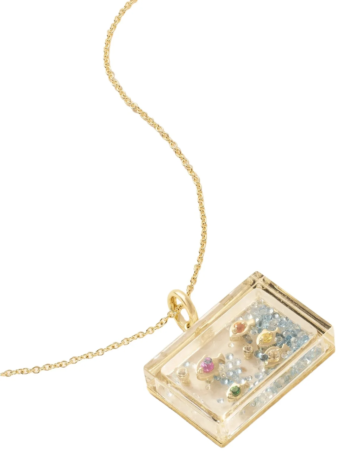 Aquarium 9-karat Gold Multi-stone Necklace Aquarium 9-karat Gold Multi-stone Necklace