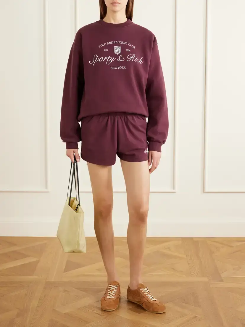 Sporty & Rich Syracuse Logo-embroidered Cotton-fleece Shorts | Thumbnail 2 Sporty & Rich Syracuse Logo-embroidered Cotton-fleece Shorts | Thumbnail 2