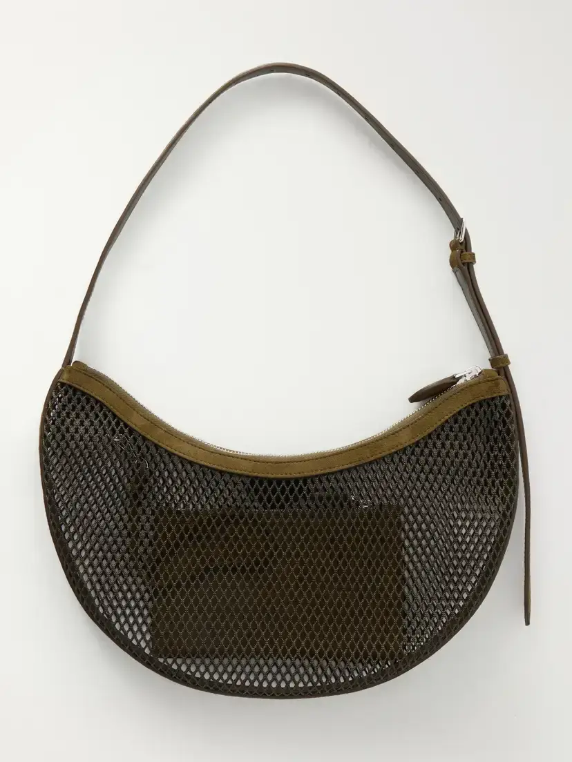 Alaïa Demi Lune Suede-trimmed Mesh Shoulder Bag | Thumbnail 3 Alaïa Demi Lune Suede-trimmed Mesh Shoulder Bag | Thumbnail 3