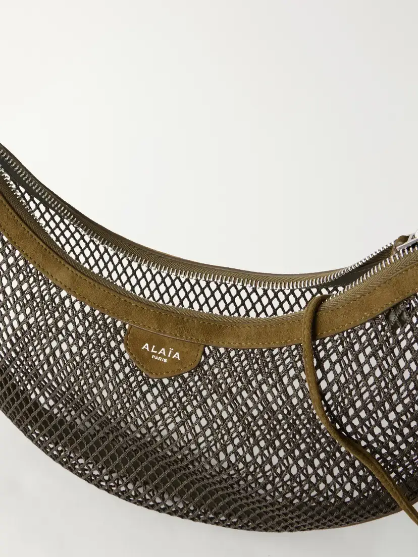 Alaïa Demi Lune Suede-trimmed Mesh Shoulder Bag | Thumbnail 5 Alaïa Demi Lune Suede-trimmed Mesh Shoulder Bag | Thumbnail 5