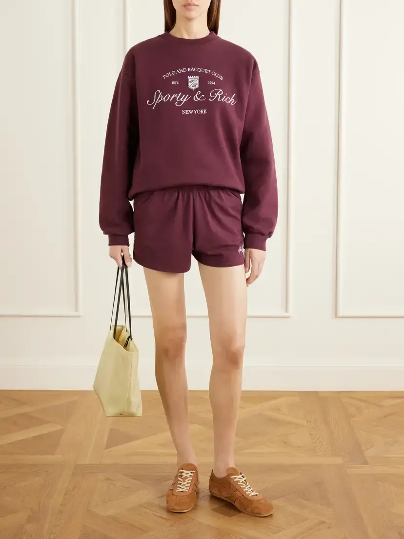 Sporty & Rich Syracuse Embroidered Cotton-jersey Sweater | Thumbnail 2 Sporty & Rich Syracuse Embroidered Cotton-jersey Sweater | Thumbnail 2