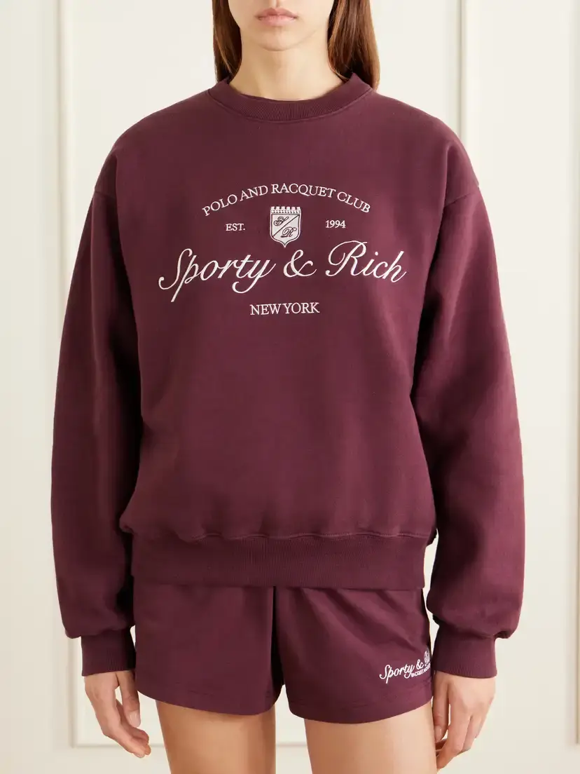 Sporty & Rich Syracuse Embroidered Cotton-jersey Sweater | Thumbnail 3 Sporty & Rich Syracuse Embroidered Cotton-jersey Sweater | Thumbnail 3