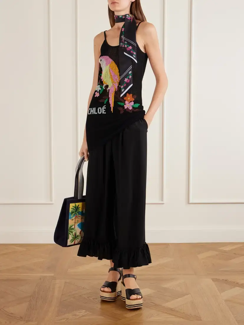 Chloé Embroidered Crocheted Cotton Mini Dress | Thumbnail 2 Chloé Embroidered Crocheted Cotton Mini Dress | Thumbnail 2