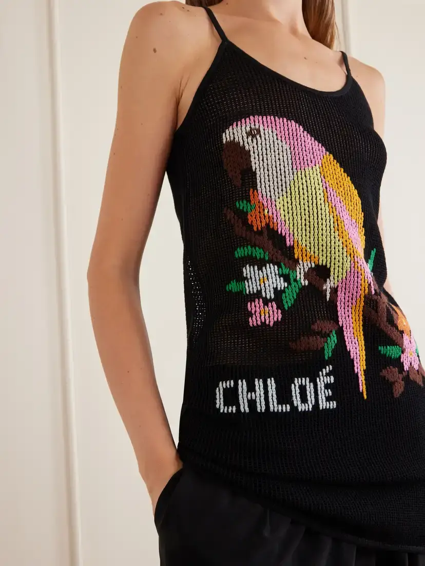 Chloé Embroidered Crocheted Cotton Mini Dress | Thumbnail 5 Chloé Embroidered Crocheted Cotton Mini Dress | Thumbnail 5
