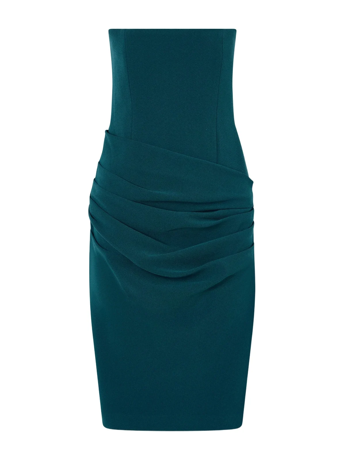 Strapless Draped Crepe Midi Dress Strapless Draped Crepe Midi Dress