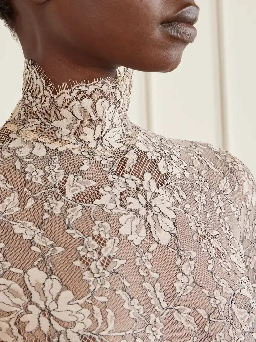 Valentino Garavani Scalloped Lace-jersey Bodysuit | Thumbnail 5 Valentino Garavani Scalloped Lace-jersey Bodysuit | Thumbnail 5