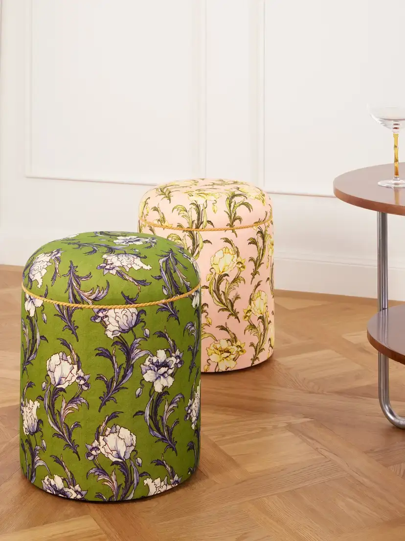 La DoubleJ Babà Floral-printed Canvas Pouf | Thumbnail 2