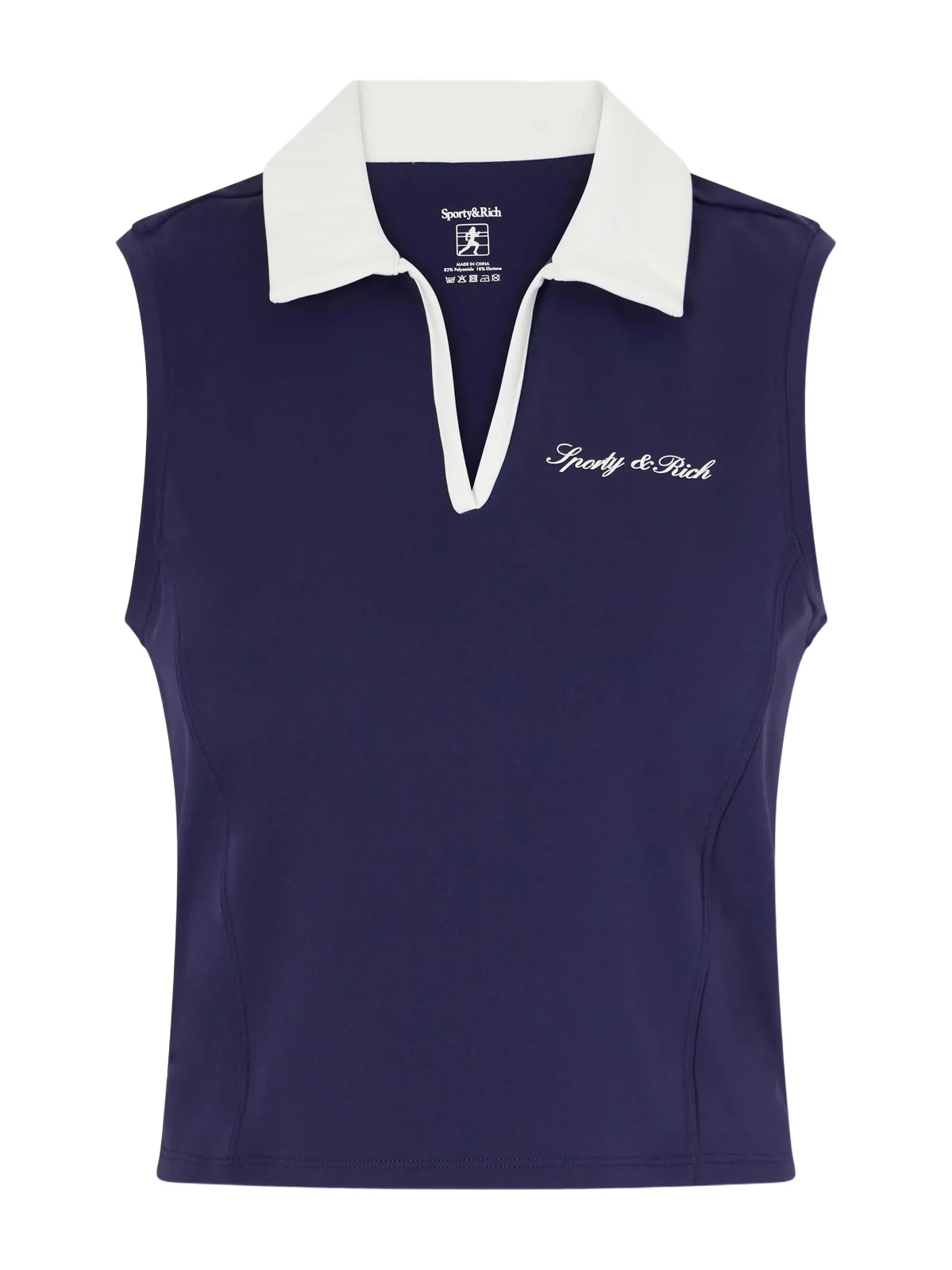 Sporty & Rich Logo-appliquéd Stretch-jersey Top