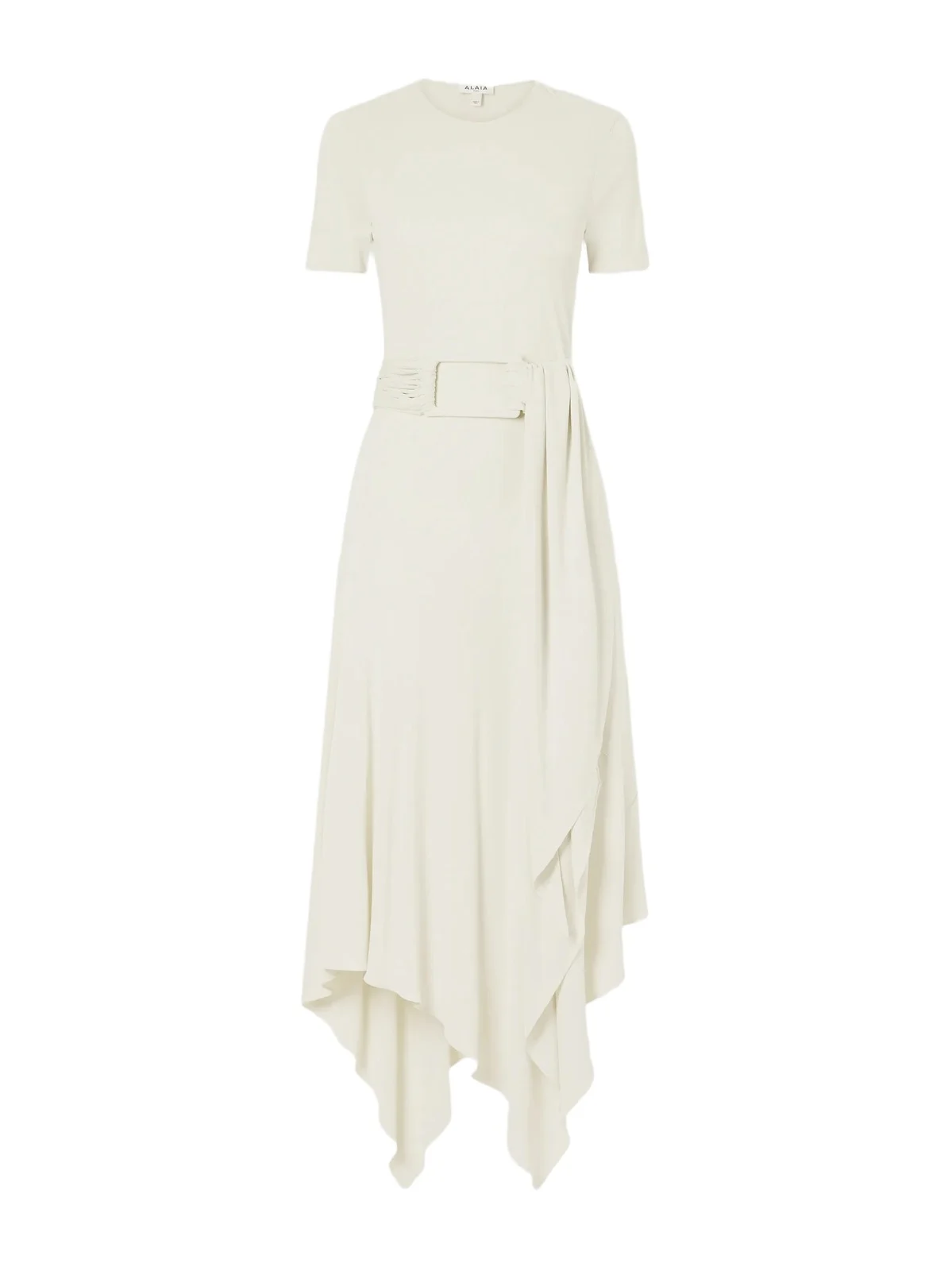 Asymmetrical Belted Jersey Midi Dress Asymmetrical Belted Jersey Midi Dress