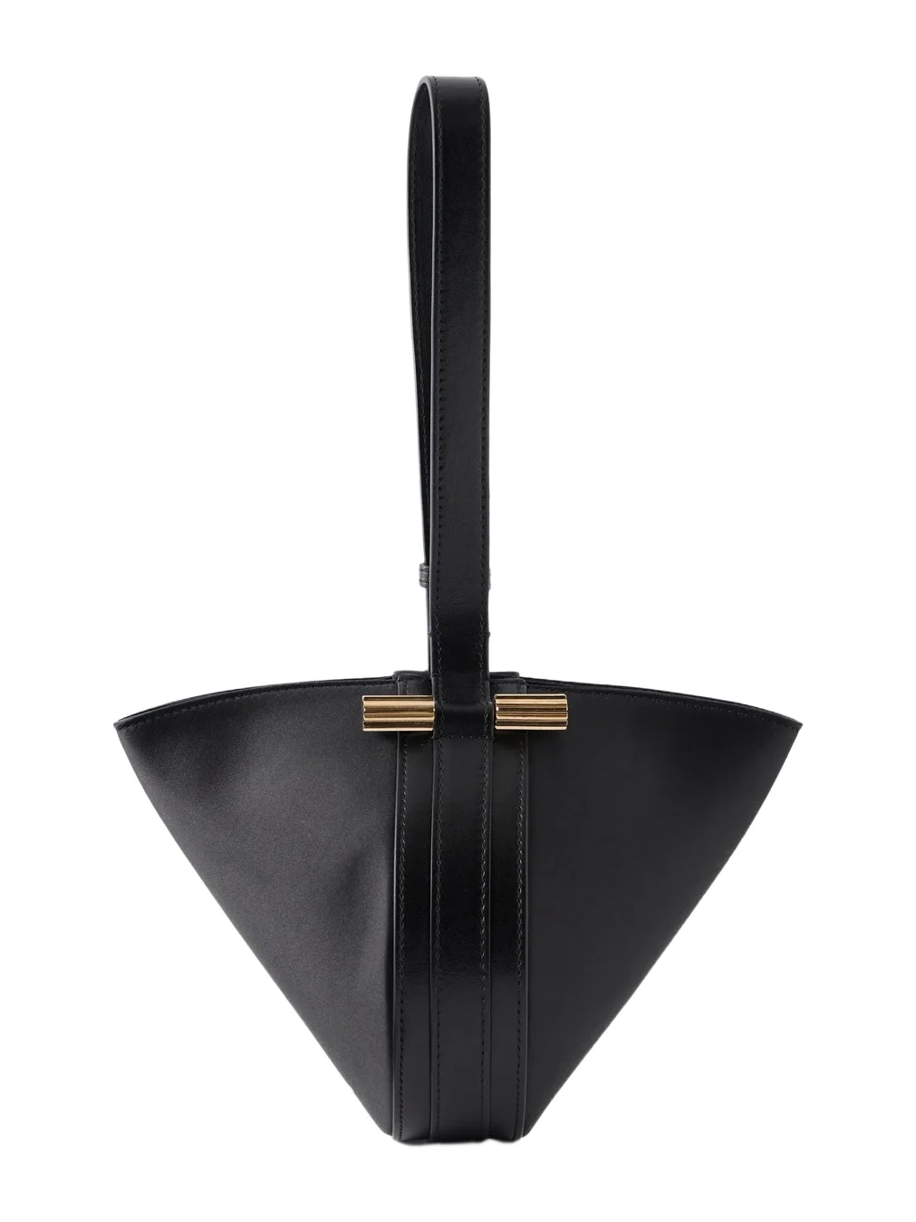 Portofina Dia Leather-trimmed Satin Clutch Portofina Dia Leather-trimmed Satin Clutch