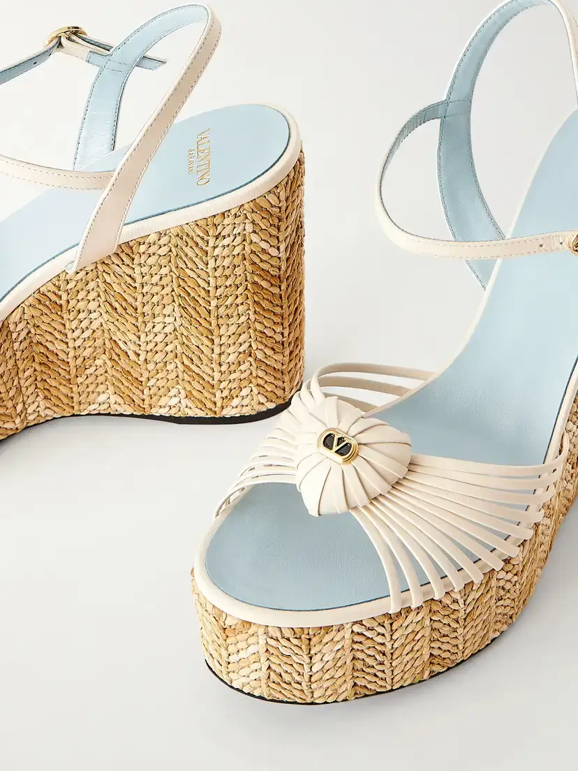 Valentino Garavani Coeur Royal 40 Embellished Leather Wedge Espadrilles | Thumbnail 5 Valentino Garavani Coeur Royal 40 Embellished Leather Wedge Espadrilles | Thumbnail 5