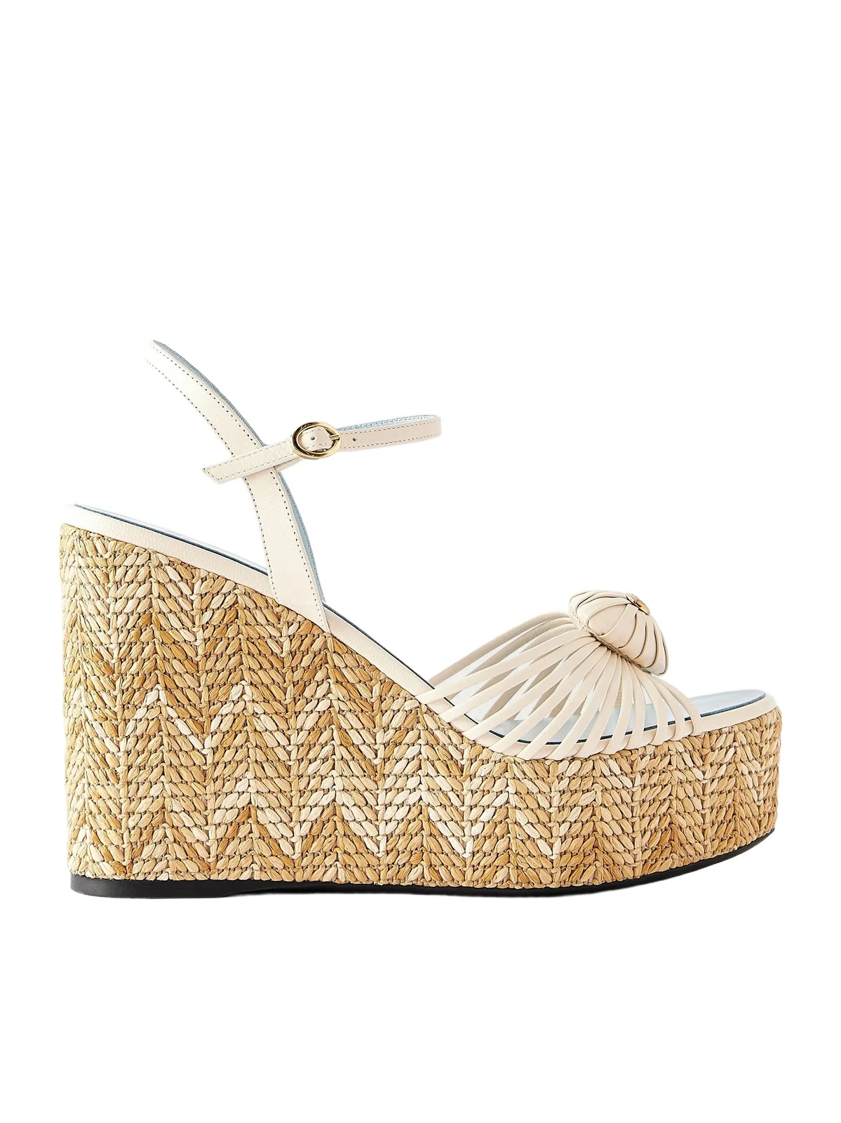 Valentino Garavani Coeur Royal 40 Embellished Leather Wedge Espadrilles