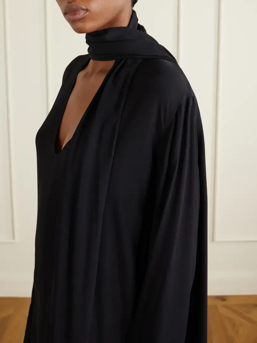 TOTEME Tie-detailed Woven Maxi Dress | Thumbnail 4 TOTEME Tie-detailed Woven Maxi Dress | Thumbnail 4
