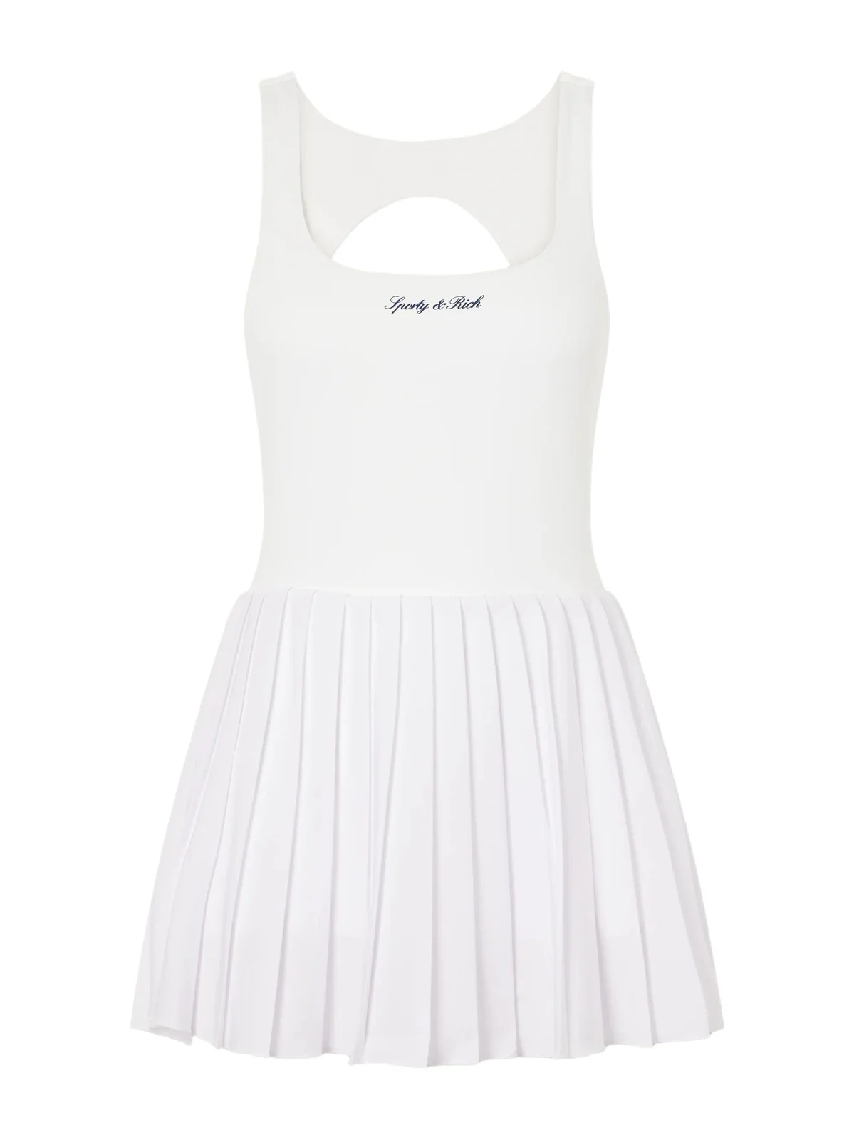 Sporty & Rich Open-back Pleated Stretch-jersey Tennis Dress