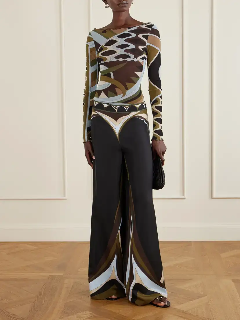 PUCCI Printed Silk-twill Wide-leg Pants | Thumbnail 2