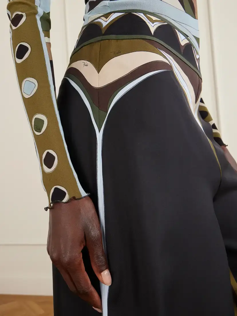 PUCCI Printed Silk-twill Wide-leg Pants | Thumbnail 4
