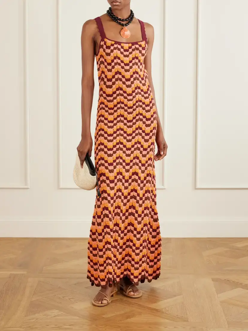 ESCVDO Marea Striped Crochet-knit Cotton Maxi Dress | Thumbnail 2 ESCVDO Marea Striped Crochet-knit Cotton Maxi Dress | Thumbnail 2