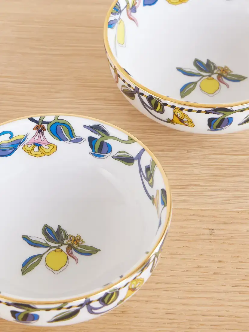 La DoubleJ Set Of Two Gold-plated Porcelain Snack Bowls | Thumbnail 3