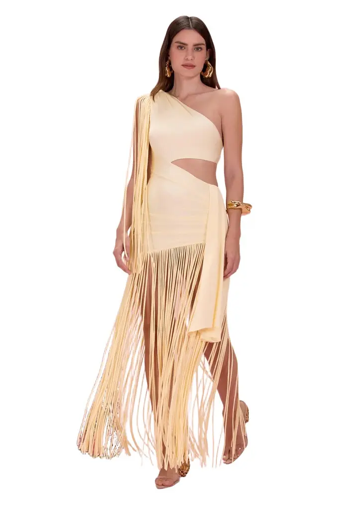PatBo LYRIA JERSEY FRINGE CUTOUT DRESS | Image 1 PatBo LYRIA JERSEY FRINGE CUTOUT DRESS | Image 1