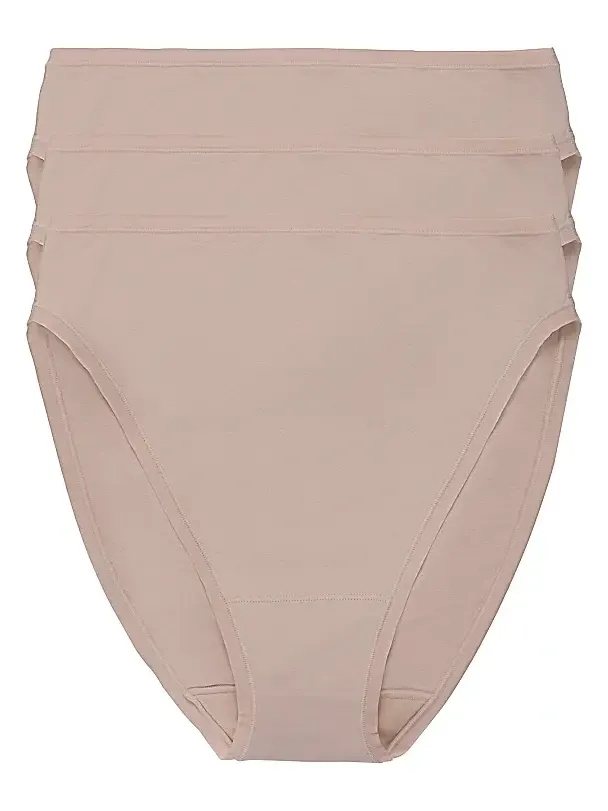 Women's Bliss Bare Cotton High Cut Brief 3-Pack Women's Bliss Bare Cotton High Cut Brief 3-Pack