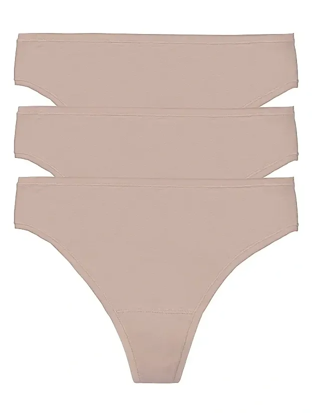 Women's Bliss Bare Cotton Thong 3-Pack