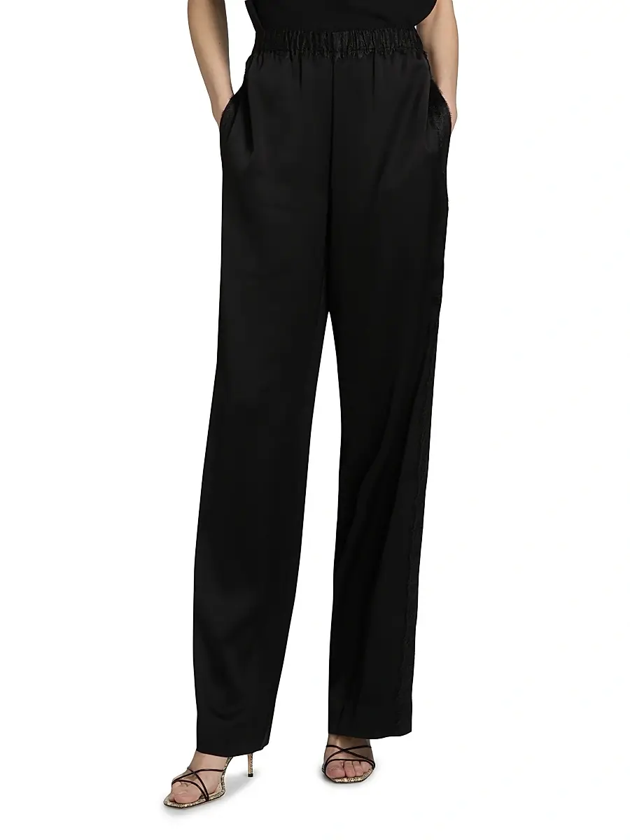 Vince Women's Lace-Trim Satin Wide-Leg Pants | Thumbnail 3 Vince Women's Lace-Trim Satin Wide-Leg Pants | Thumbnail 3