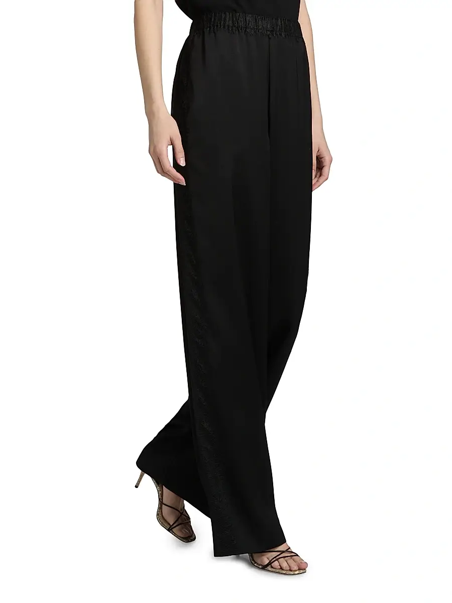 Vince Women's Lace-Trim Satin Wide-Leg Pants | Thumbnail 4 Vince Women's Lace-Trim Satin Wide-Leg Pants | Thumbnail 4