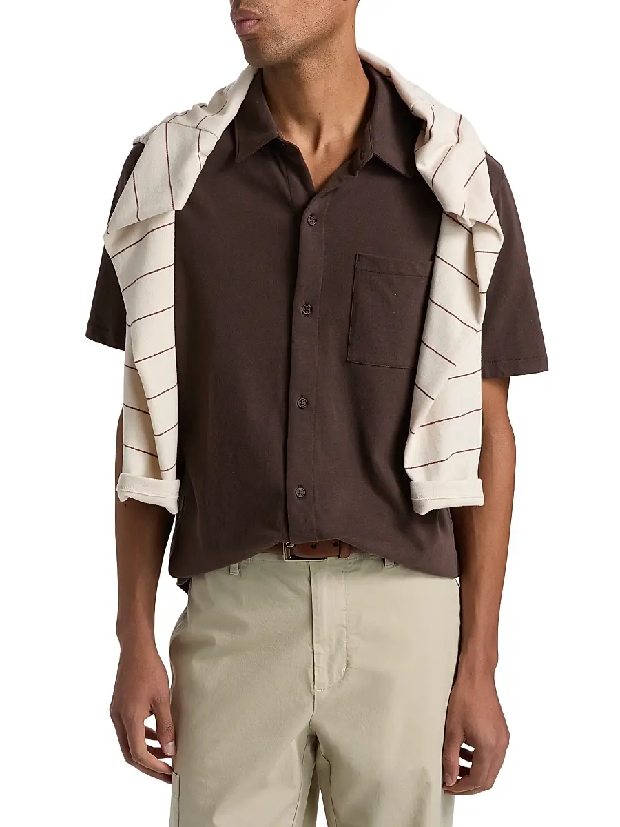 Vince Men's Cotton Button-Front Shirt | Thumbnail 3