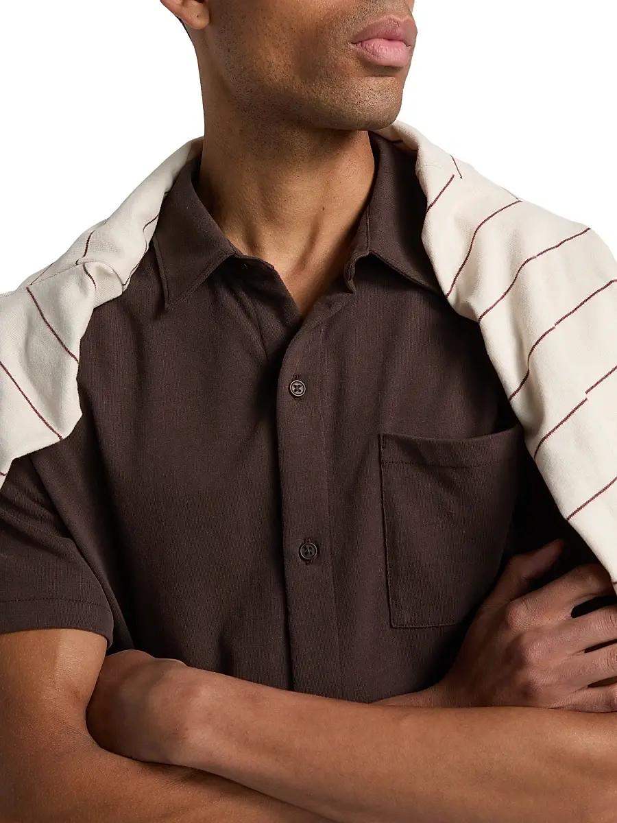 Vince Men's Cotton Button-Front Shirt | Thumbnail 6