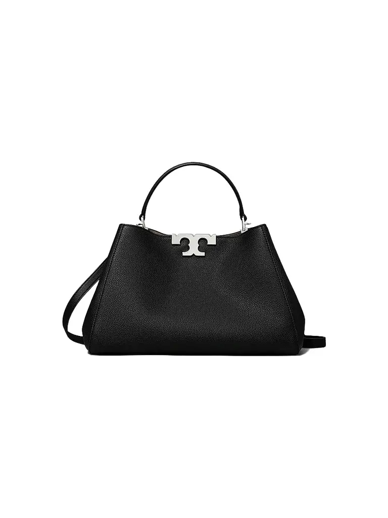 Tory Burch Women's Eleanor Pebbled Leather Satchel - Black | Image 1 Tory Burch Women's Eleanor Pebbled Leather Satchel - Black | Image 1