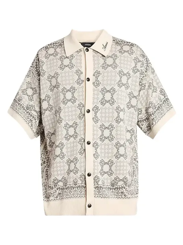AMIRI Men's Printed Cotton-Blend Mesh Shirt