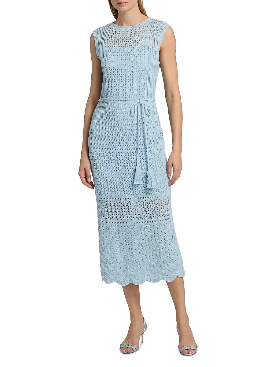 Milly Women's Kai Crochet Midi-Dress | Thumbnail 2 Milly Women's Kai Crochet Midi-Dress | Thumbnail 2
