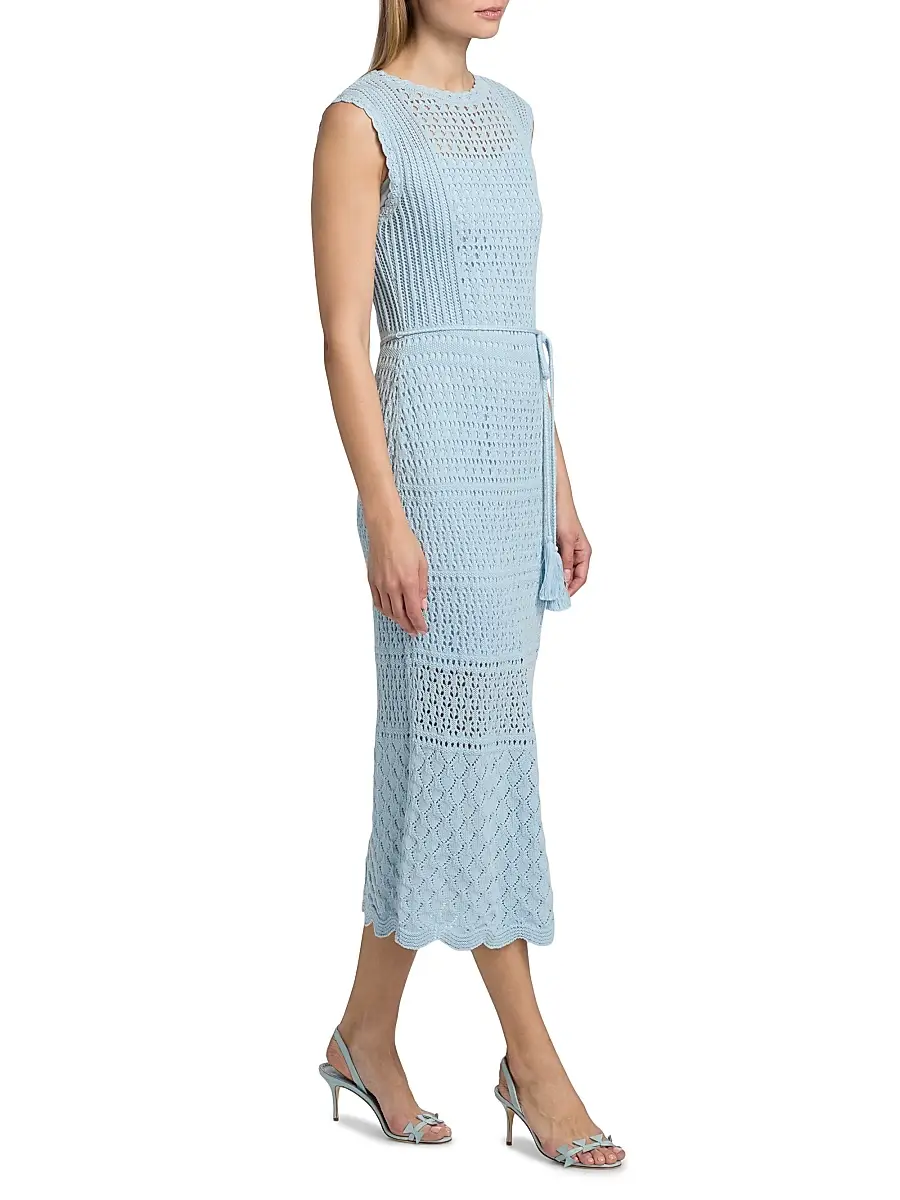 Milly Women's Kai Crochet Midi-Dress | Thumbnail 4 Milly Women's Kai Crochet Midi-Dress | Thumbnail 4