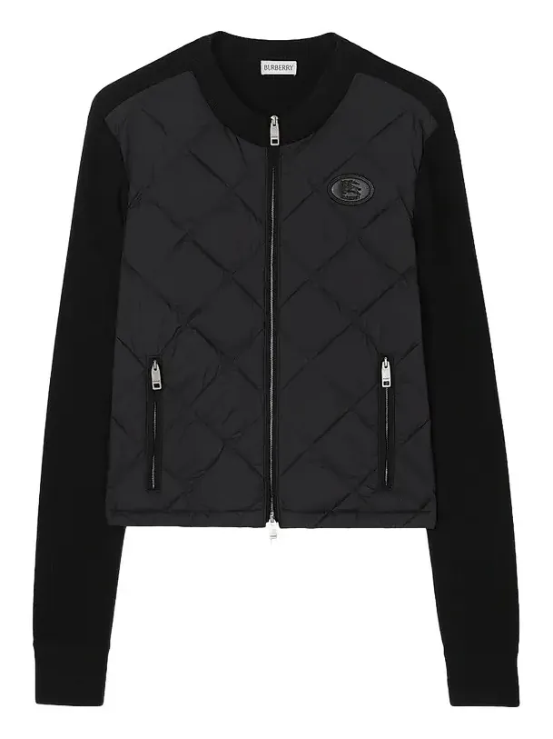 Women's Quilted Nylon & Wool Knit Jacket Women's Quilted Nylon & Wool Knit Jacket