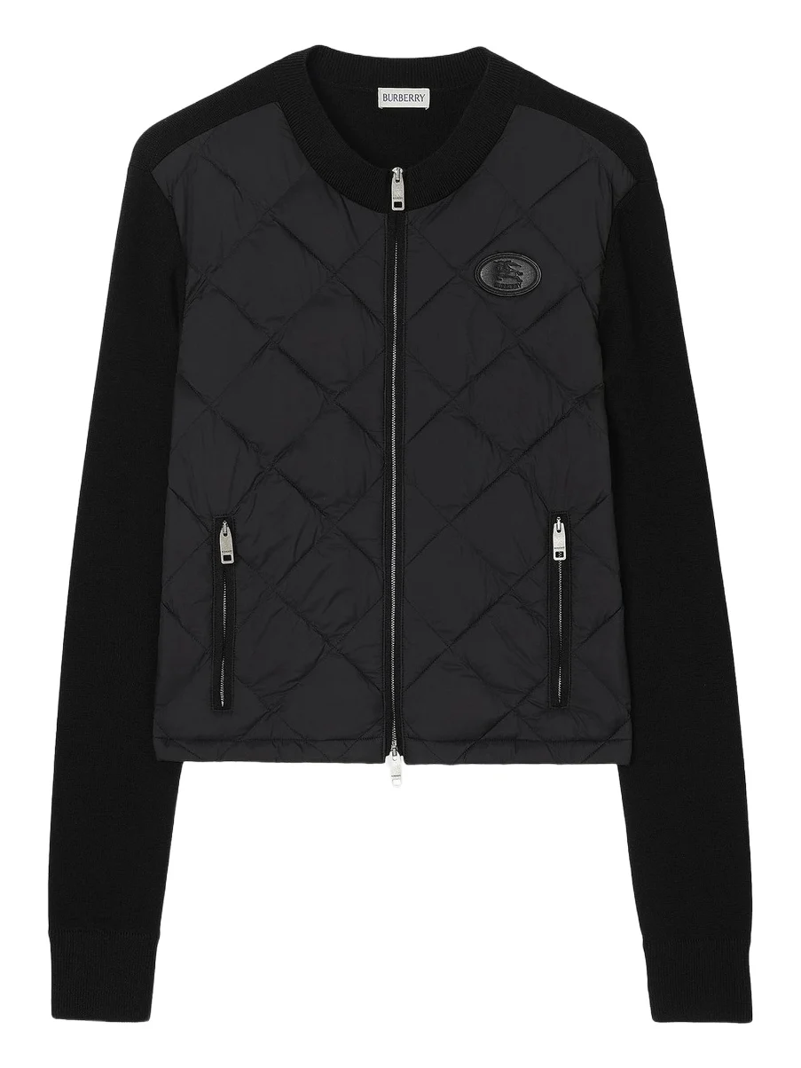 Women's Quilted Nylon & Wool Knit Jacket Women's Quilted Nylon & Wool Knit Jacket