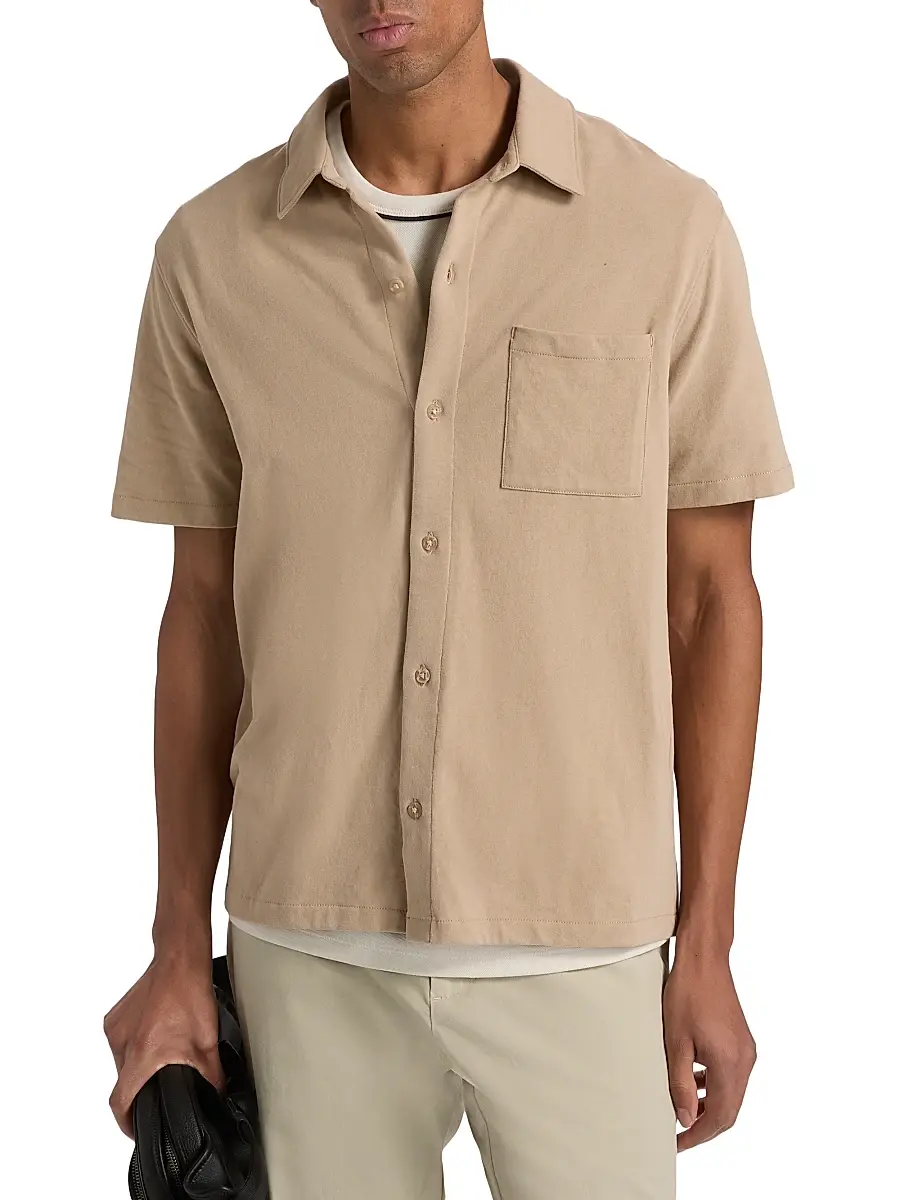 Vince Men's Cotton Button-Front Shirt | Thumbnail 3 Vince Men's Cotton Button-Front Shirt | Thumbnail 3